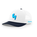 Crash Free Club Trucker Hat – White & Navy