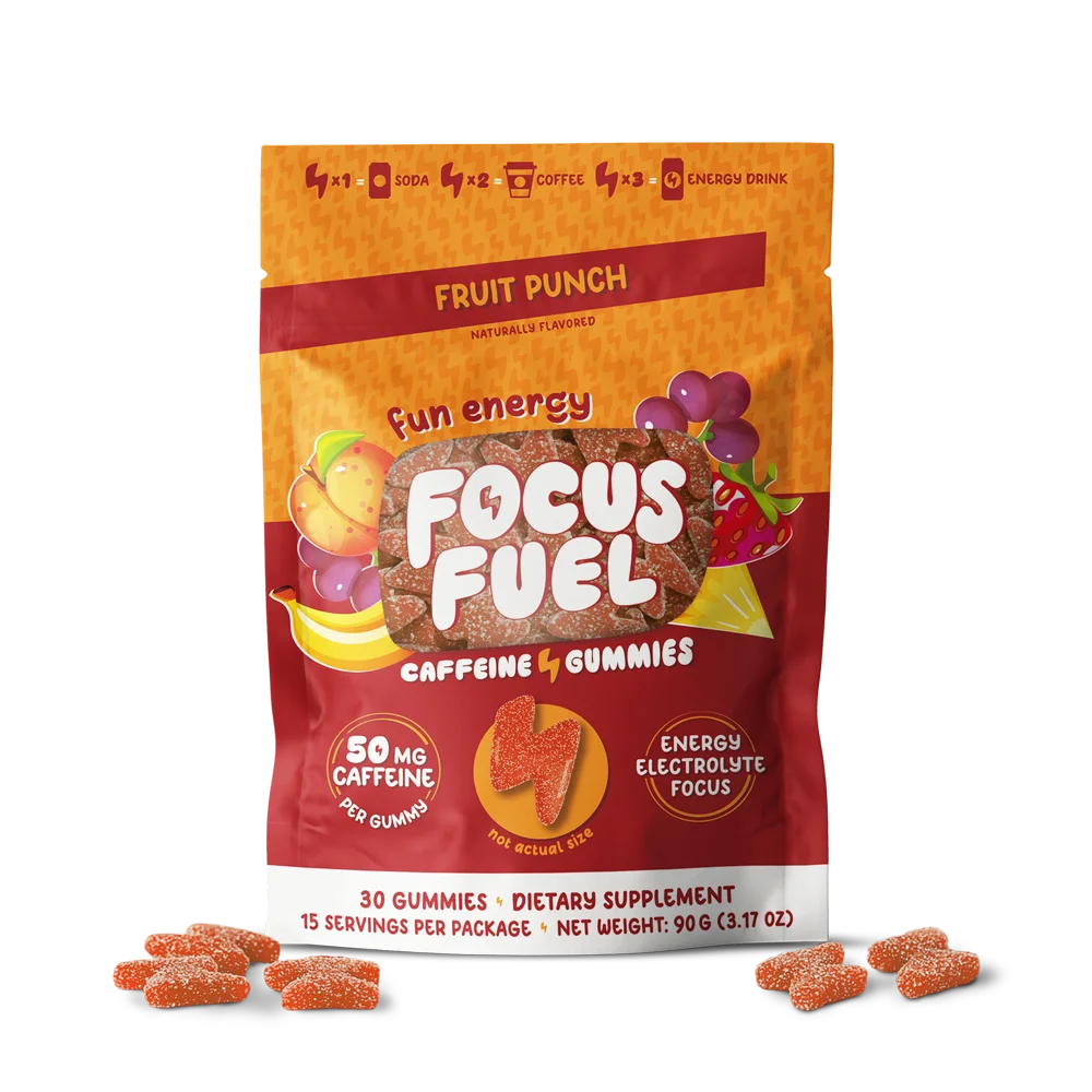 FocusFuel Fruit Punch 30CT pouch with loose gummies