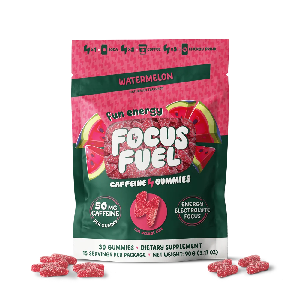 FocusFuel Watermelon 30CT pouch with loose gummies