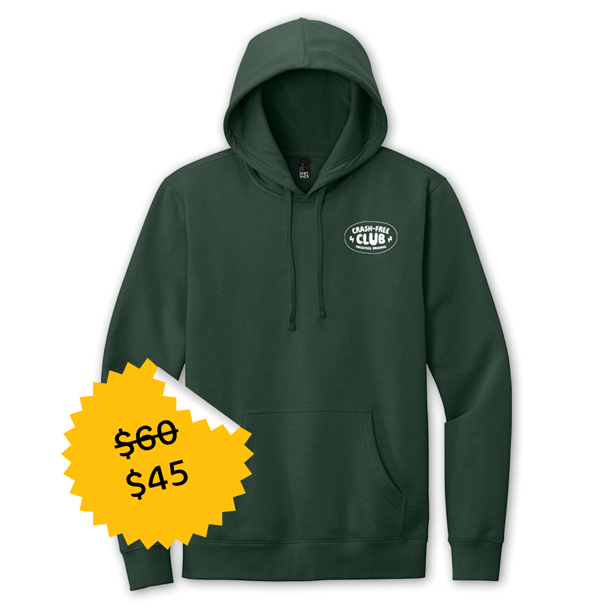 Crash Free Club Hoodie - Forest Green